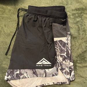 Nike Trail Black and White Men's Athletic Shorts